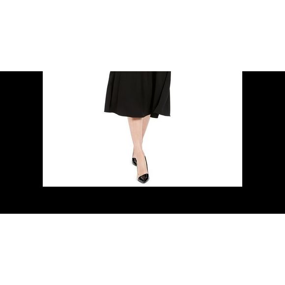 Calvin Klein Women's Puff Sleeve MIDI Dress Black Size 12 - Picture 3 of 4